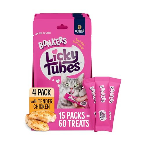Bonkers Licky Tubes Chicken Flavored Wet Lickable Treats For Cats 4 Pack 4 Pack