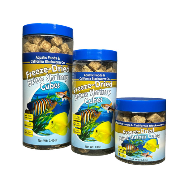 Aquatic Foods Inc. Brine Shrimp Freeze Dried Floating Brine Cubes For Cichlids Discus Tetras 2.45Oz