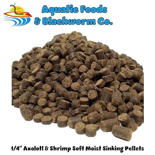 Aquatic Foods Inc. Axolotl Food 1/4" Soft Moist Sinking Pellets Rangen's Salmon Meal Pellets .12Oz