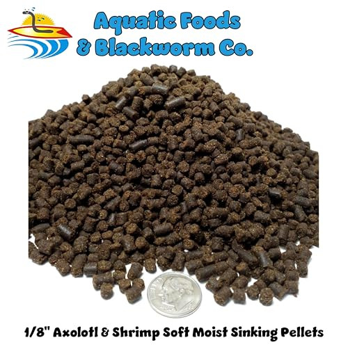 Aquatic Foods Inc. Axolotl Food 1/8" Soft Moist Sinking Pellets Rangen's Salmon Meal Pellets .11Oz