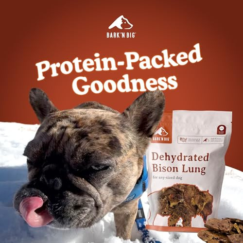Bark'n Big Bison Dog Treats Single Ingredient Lung Dog Treats Made & Sourced 5 Oz