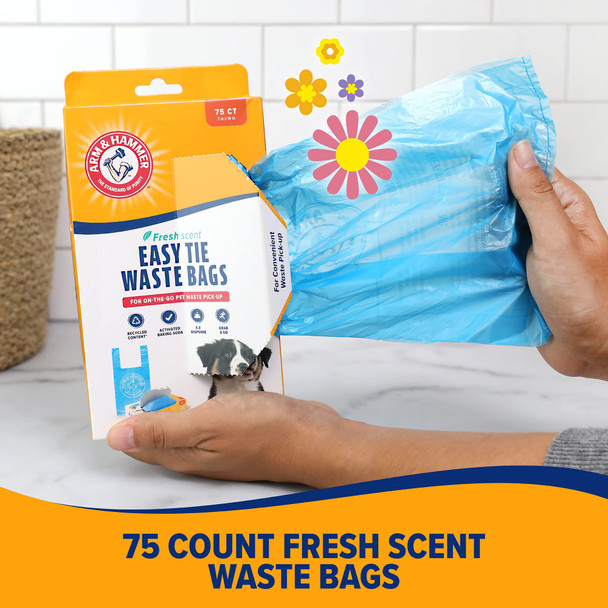 Arm & Hammer 71041 EasyTie Waste Bags Blue Pack Of 1 75 Count