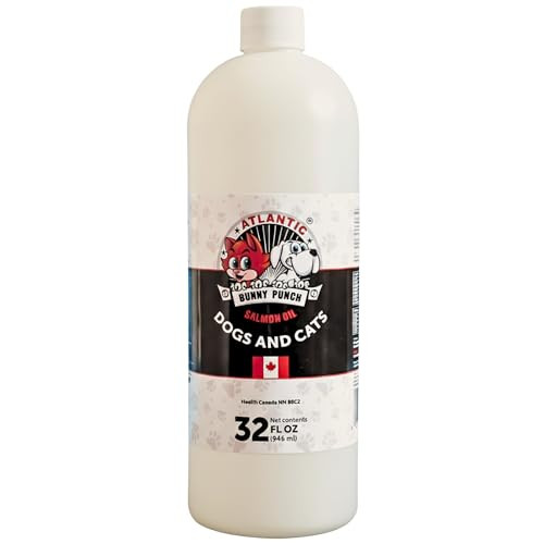 Bunny Punch Since 1990 Pure Atlantic Salmon Oil For Dogs & Cats Liquid Food Topper 32 Oz