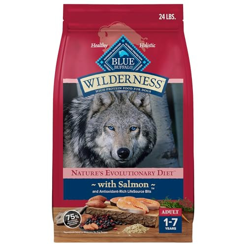 Blue Buffalo Wilderness With Salmon High Protein & Wholesome Grains Dry Dog Food 24 Lbs