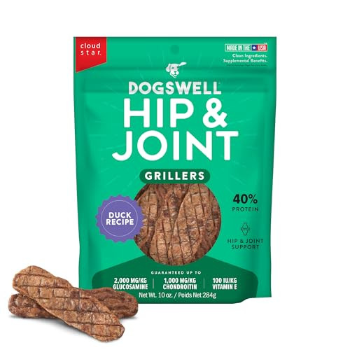 Cloud Star Dogswell Hip & Joint Grillers Dog Treats Duck . Pouch 10 Oz
