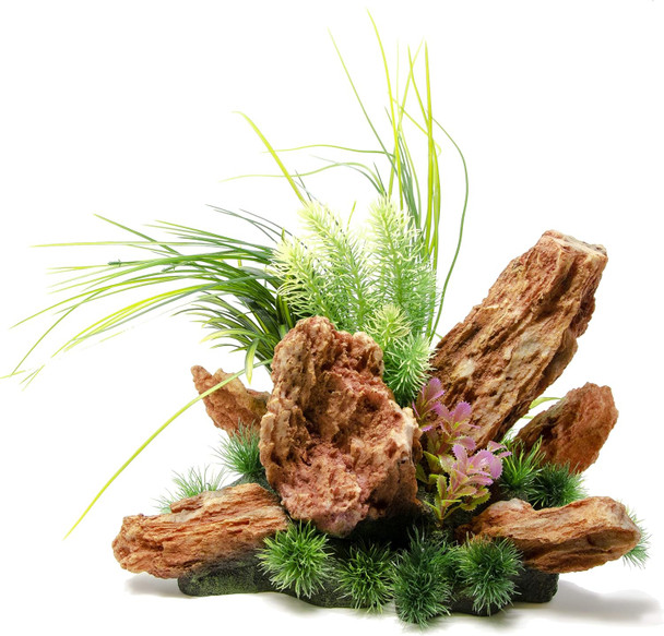 Penn-Plax Presents Insta-Aquascape, Large Aquarium Ornament Collection – The Under Water Oasis, A 3 Piece Set of Interlocking Plants and Rocks for a Fully Decorated Tank