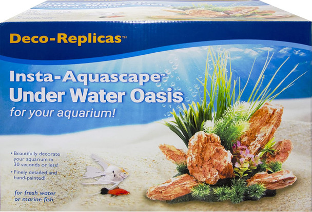 Penn-Plax Presents Insta-Aquascape, Large Aquarium Ornament Collection – The Under Water Oasis, A 3 Piece Set of Interlocking Plants and Rocks for a Fully Decorated Tank