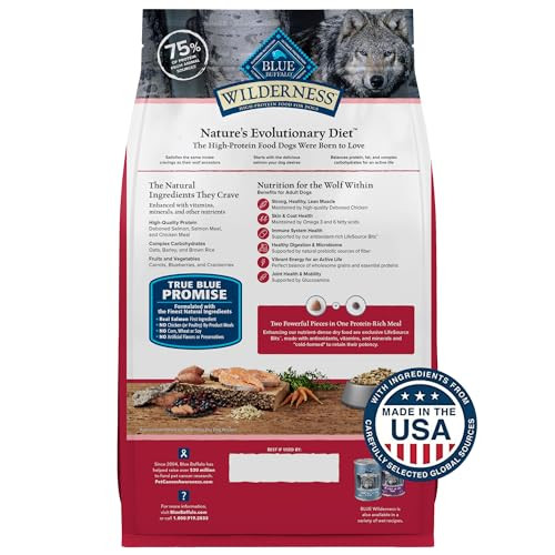 Blue Buffalo Wilderness With Salmon High Protein Dry Dog Food For Adult Dogs 4.5 Lbs