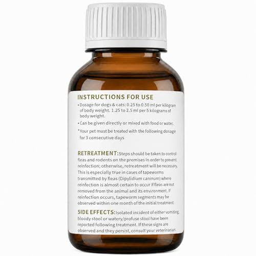 Dewomer 4Way Dog And Cat Dewormer Liquid (Praziquantel/Pyrantel Pamoate/Febantel) Broad Spectrum Dewormer 25 Lb