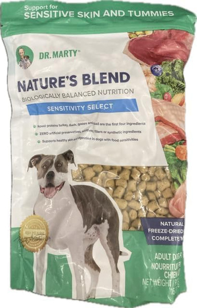 Dr. Marty Nature's Blend Sensitivity Select FreezeDried Raw Dry Dog Food 16 Oz