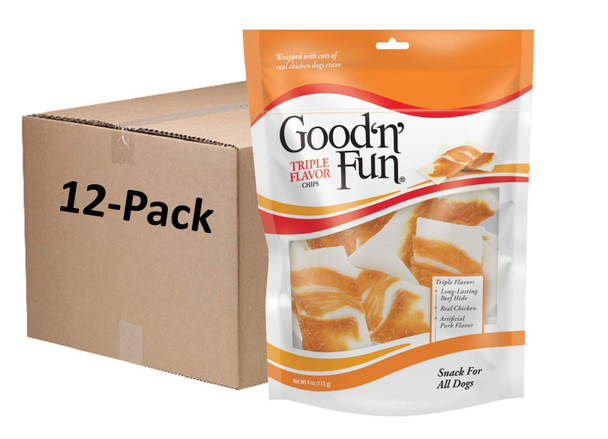 Good 'n' Fun Good'n'fun Triple Flavor Rawhide Chips With Real Chicken