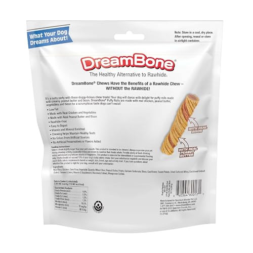 Dreambone Puffy Rolls Chews For Dogs Treat Your Dog To EasyToDigest RawhideFree 8 Count