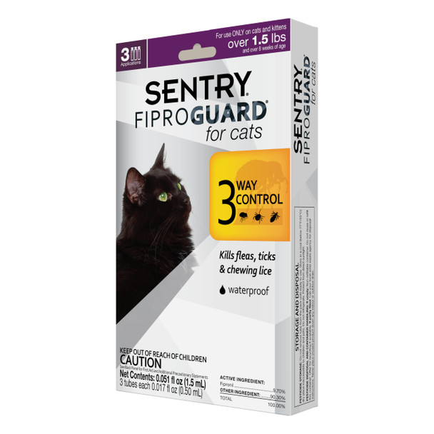 Fiproguard Sentry Fiproguard For Cats Flea And Tick Prevention For Cats And 1.5 Pounds