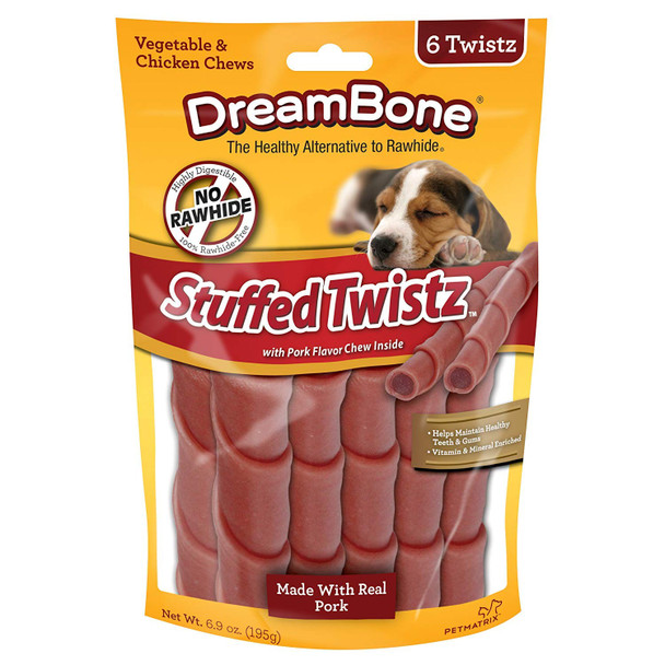 Dreambone Pork Stuffed Twistz Dog Chew /Pack (Dbst02164 6 Pieces