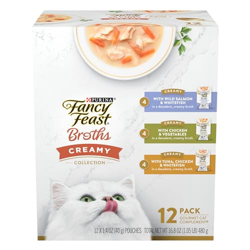 Fancy Feast Purina Fancy Feast Lickable Broth Topper Complement Creamy Wet Cat Food 1.4 Oz Variety Pack