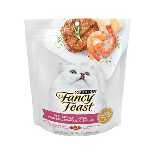 Fancy Feast Purina Filet Mignon Flavor With Real Seafood & Shrimp Dry Cat 16 Oz Pack Of 3