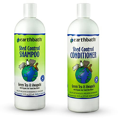 Earthbath Green Tea & Awapuhi Shed Control Dog Shampoo And Conditioner Cruelty 16 Oz