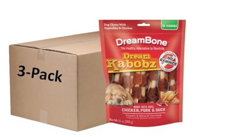 Dreambone Dream Kabobz RawhideFree Chews For Dogs (3 Packs Of 54 Count