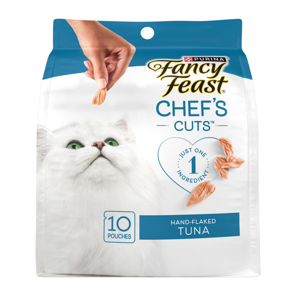 Fancy Feast Purina Fancy Feast Purely HandFlaked Tuna Cat Treats SteamBaked Real Tuna 10 Count Pack Of 5