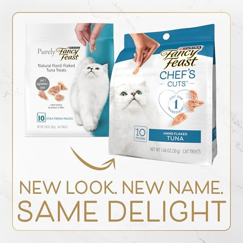 Fancy Feast Purina Fancy Feast Purely HandFlaked Tuna Cat Treats SteamBaked Real Tuna 10 Count Pack Of 5