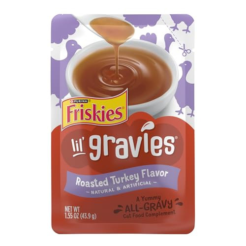 Friskies Purina Friskies Lil' Gravies Roasted Turkey Flavor Cat Food Lickable Cat 1.55 Oz Pack Of 16