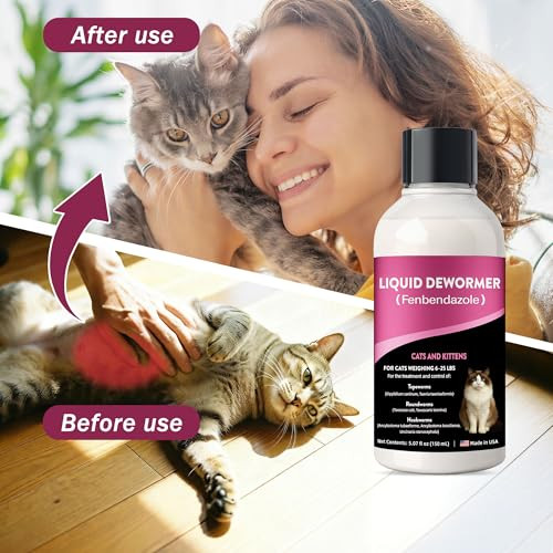 Durvmed Liquid Dewormer For Cats & Kittens Fenbendazole Cat Dewormer For Tapeworms 150 Ml