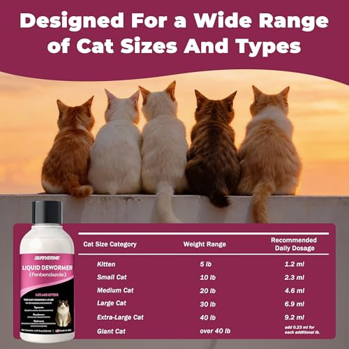 Durvmed Liquid Dewormer For Cats & Kittens Fenbendazole Cat Dewormer For Tapeworms 150 Ml