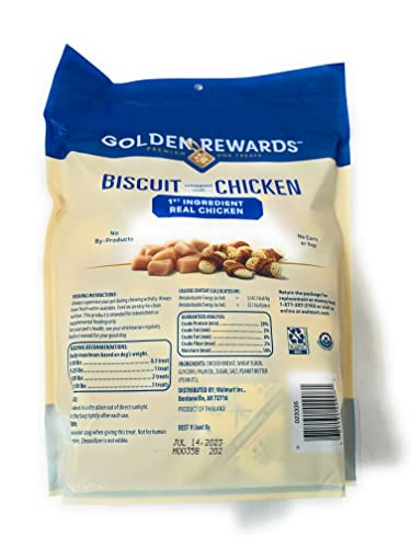 Golden Rewards Peanut Butter Flavored Biscuits Wrapped With Chicken For Dogs Made With 16 Oz
