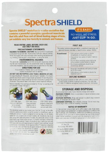 Durvet Spectra Shield Collar Attached Medallion For Small Dogs 14 To 29Pound
