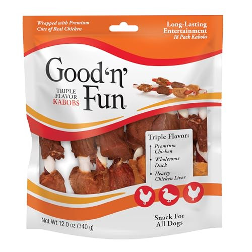Good 'n' Fun Good'n'fun Triple Flavored Rawhide Kabobs For Dogs (3 Pack 12 Oz 3 Pack