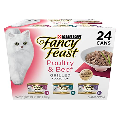 Fancy Feast Purina Fancy Feast Grilled Wet Cat Food Poultry And Beef Collection 3 Oz Variety Pack