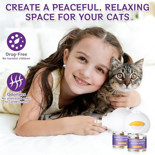 Edoia 9In1 Advanced Cat Pheromone Calming Diffuser 180 Days (3 Plugs+6 Refills