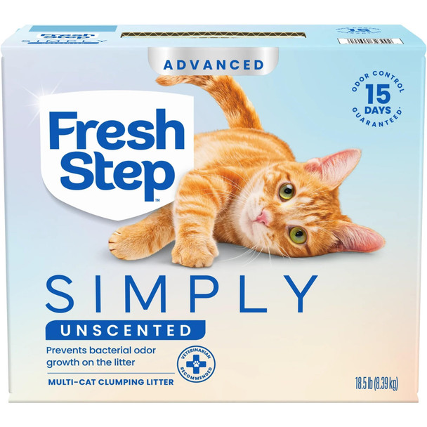 Fresh Step Advanced Simply Unscented Multi Cat Clumping Cat Litter Low Dust Odor 18.5 Lb