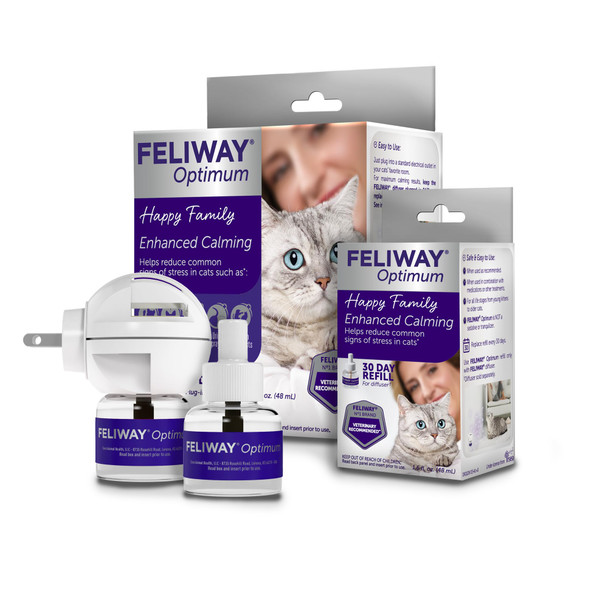 Feliway Optimum Cat Calming Diffuser Kit And 1 Pack Refill 1 Pack