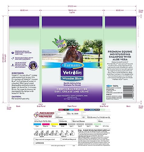 Farnam Vetrolin Wonder Blue Gentle Moisturizing Shampoo For Horses Livestock And Dogs