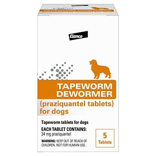 Elanco Tapeworm Dewormer (Praziquantel Tablets) For Dogs (Pack Of 1) Praziquantel Tablets 5 Count