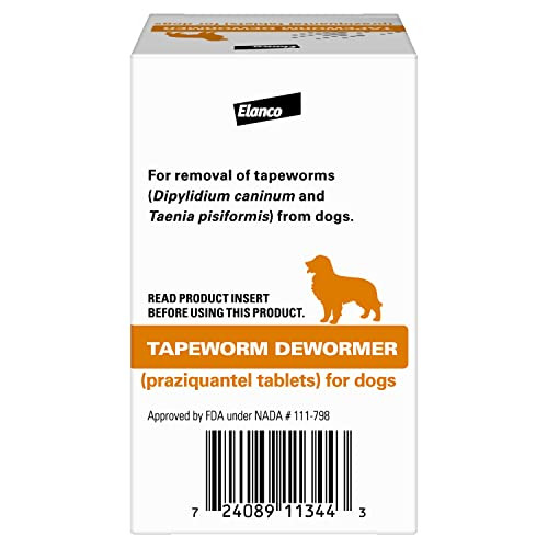Elanco Tapeworm Dewormer (Praziquantel Tablets) For Dogs (Pack Of 1) Praziquantel Tablets 5 Count