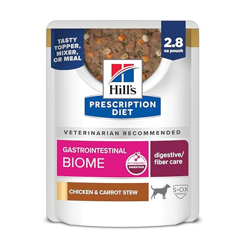 Hill's Prescription Diet Gastrointestinal Biome Wet Dog Food Chicken & Carrot Stew . Pouches 2.8 Oz 24Pack
