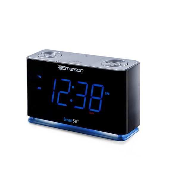 Emerson Cks1507 Smartset Radio Alarm Clock 1.4" Blue Led Digital Display Usb
