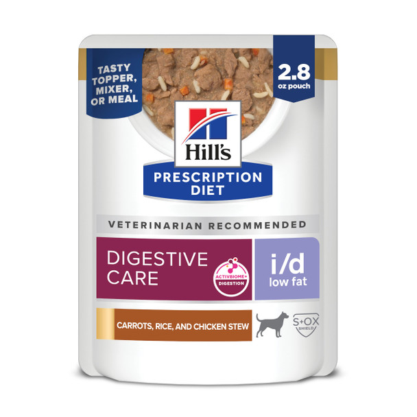 Hill's Prescription Diet I/D Low Fat Wet Dog Food Chicken Carrot & Rice Stew 2.8 Oz 24Pack