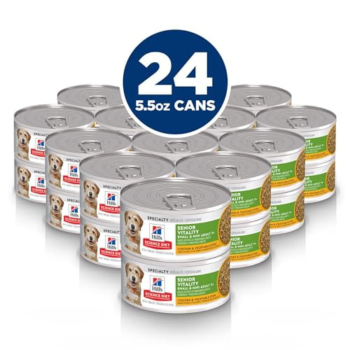 Hill's Science Diet Adult 7+ Senior Vitality Small & Mini Wet Dog Food Chicken 5.5 Oz 24Pack