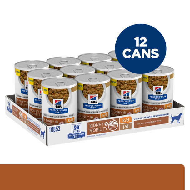 Hill's Prescription Diet K/D Kidney Care + J/D Joint Care Chicken & Vegetable Stew 12.5 Oz 12Pack