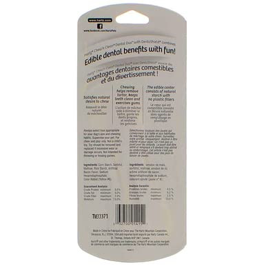 Hartz Chew N' Clean Dental Duo Dog Chew Toy Bacon Flavor Medium Pack Of 6