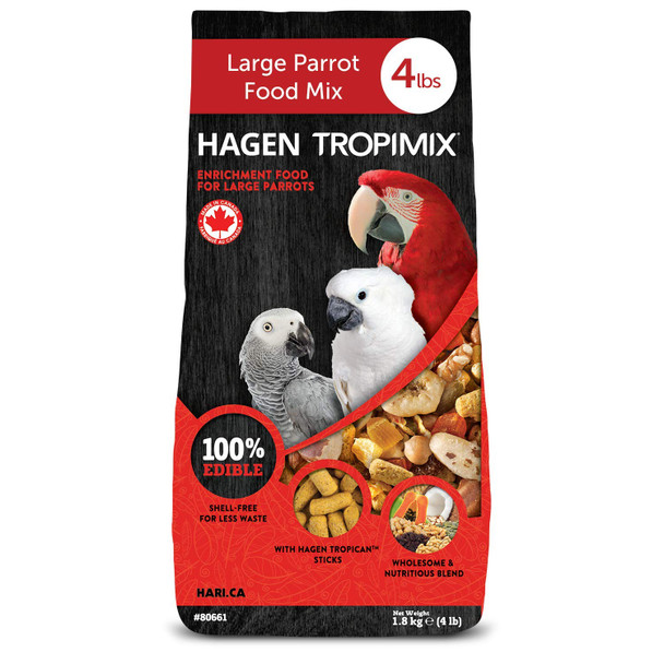 Hari Tropimix Bird Food Hagen Large Parrot Food With Seeds Fruit Nuts 4 Lb