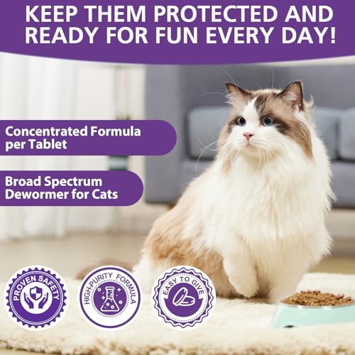 Luxevib Cats & Kittens BroadSpectrum Dewormer For Tapeworms Hookworms & Roundworms 50 Tablets