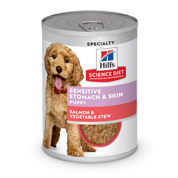 Hill's Science Diet Puppy Sensitive Stomach & Skin Wet Dog Food Salmon & Vegetable 12.5 Oz 12Pack