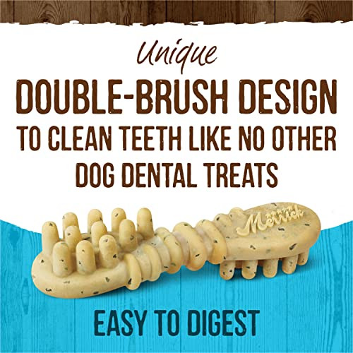 Merrick Fresh Kisses Natural Dental Chews Toothbrush Treat Shape Infused With Real 1525 Lbs 36 Ct