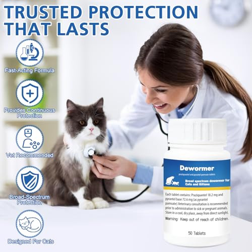 Luxevib BroadSpectrum Dewormer For Cats & Kittens For Tapeworms Hookworms & Roundworms 50 Tablets