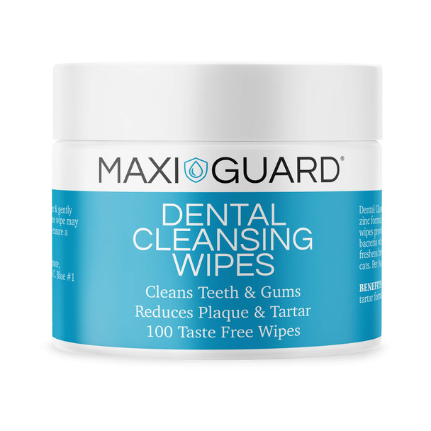MaxiGuard Maxi/Guard Dental Cleansing Wipes For Dogs Cats Horses And Companion Animals 100 Wipes