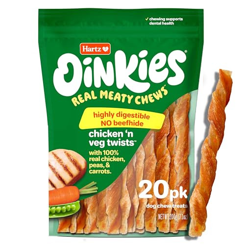 Hartz Oinkies Chicken 'n Veg Twists With 100% Real Chicken Breast Peas 20 Count